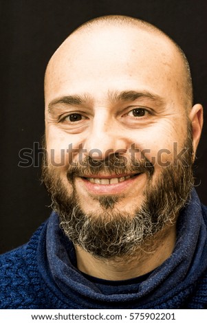 Similar – Cute man smiling with a hat