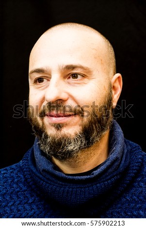 Similar – Cute man smiling with a hat