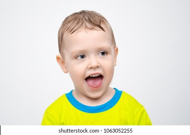 Handsome Beautiful Little Boy Teeth Smile Stock Photo 1063052255 