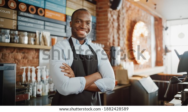 Handsome Black African American Barista Short Stock Photo (Edit Now ...