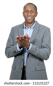 Handsome Black African American Man Clapping Hands