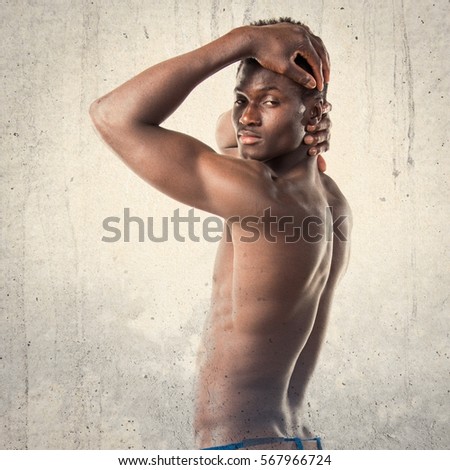 Similar – Image, Stock Photo African guy athlete in fashion glasses