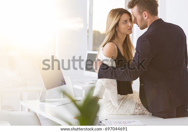 Handsome Boss Undressing Beautiful Woman Work Stock Photo Shutterstock