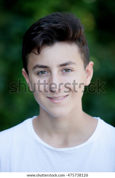 Handsome Brownhaired Teen Park Stock Photo Edit Now 475738126