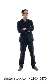 Handsome Business Man Of Asian, Full Length Portrait.