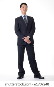 Handsome Business Man Of Asian, Full Length Portrait.