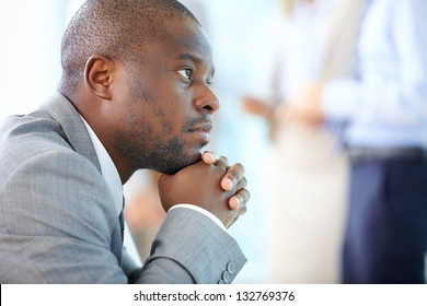 Handsome Businessman Daydreaming Of His Business Future