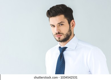 Handsome Businessman White Shirt Tie Isolated Stock Photo 1034542531 ...