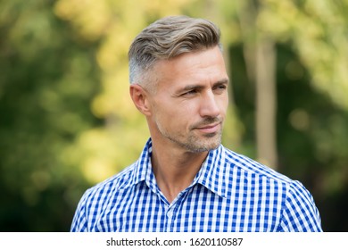 Handsome And Confident. Handsome Man On Summer Outdoor. Mature Person With Handsome Face. Fashion And Style. Grooming And Style For Older Men. Handsome And Well Groomed.