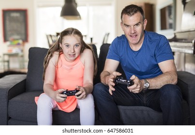 Handsome Father His Cute Little Daughter Stock Photo (Edit Now) 647586031