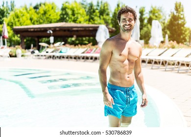 Handsome Fit Man On Poolside Stock Photo 530786839 | Shutterstock