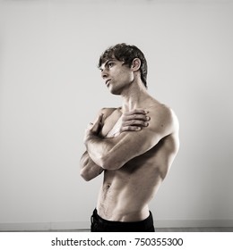 Handsome Guy Thoughtful Naked Torso Stock Photo 750355300 Shutterstock