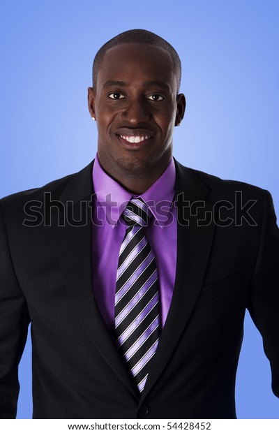 black suit with lavender shirt