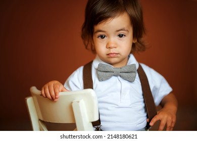 Handsome Little Boy Butterfly Looks Camera Stock Photo 2148180621 ...