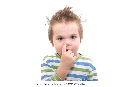 Handsome Little Boy Picking His Nose Stock Photo 1021932274 | Shutterstock