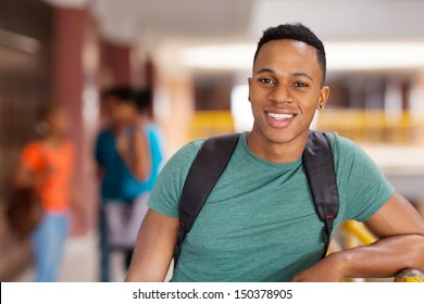 Handsome Male African American College Student