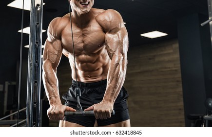 Front View Muscular Shirtless Male Bodybuilder Stock Photo (Edit Now ...