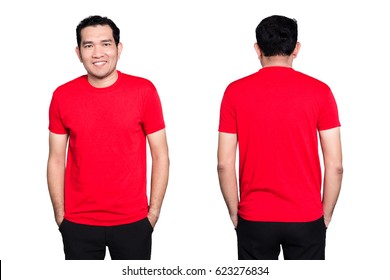 red shirt outfit male