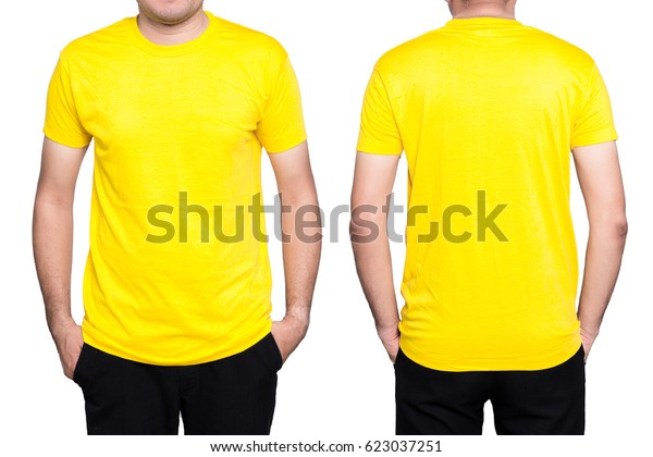 Handsome Man Blank Yellow Tshirt Isolated Stock Photo (Edit Now) 623037251