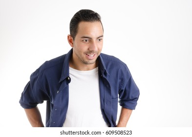 Handsome man with blue shirt - Shutterstock ID 609508523