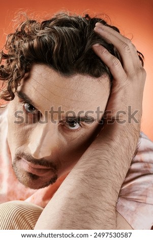 Similar – Image, Stock Photo Stylish handsome man capture. Nature photography