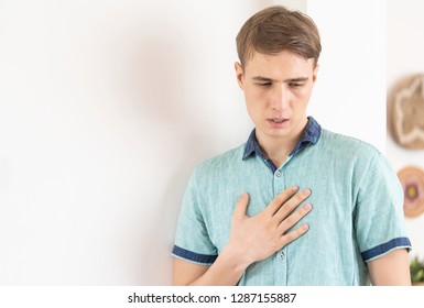 Handsome Man Chest Pain Suffering Heart Stock Photo 1287155887 ...