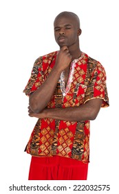 Handsome man doing different expressions in different sets of clothes: suspicion
