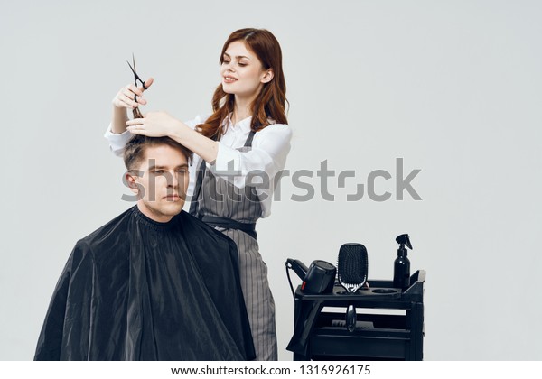 Handsome Man Hairdresser Hairstyle Fashion Style Stock Photo Edit