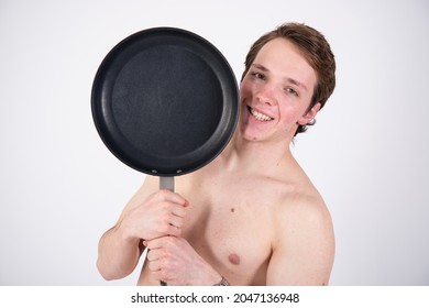 Handsome Man And Kitchen. Happy Guy. 	