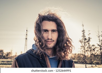 Handsome Man With Long Hair