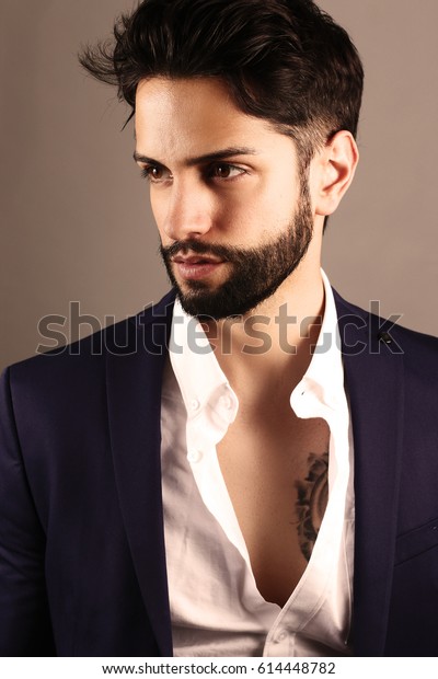 Handsome Man Low Fade Haircut Stock Photo Edit Now 614448782