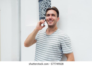 Handsome Man Making A Phone Call.