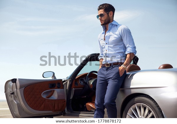 Handsome Man Near Car Luxury Life Stock Photo (Edit Now) 1778878172