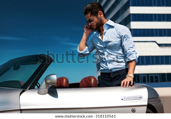 Handsome Man Near Car Luxury Life Stock Photo (Edit Now) 318110561