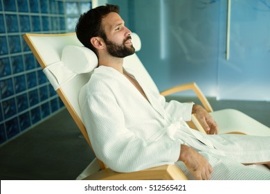 Handsome Man Relaxing Enjoying Spa Treatment