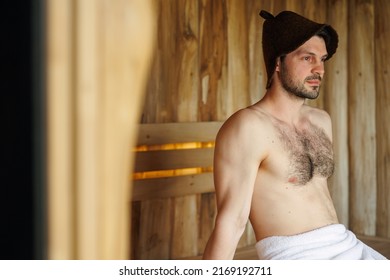 Handsome Man Relaxing In The Steam Room