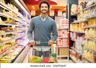 Handsome Man Shopping Supermarket Stock Photo 256955647 | Shutterstock