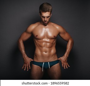 Handsome Man Swimsuit Male Model Studio Stock Photo Shutterstock