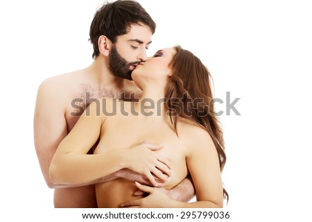 Handsome Man Touching Womans Breast And Kissing Handsome Man Touching Womans Breast And Kissing