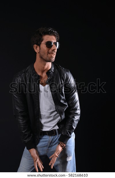 black leather jean