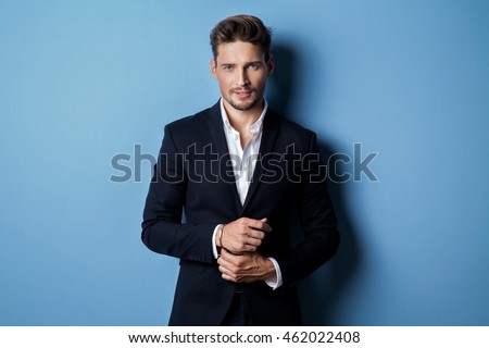 Handsome man wear black suit 