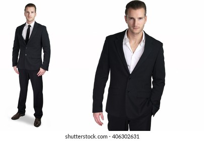 Handsome Man Wearing A Black Suit