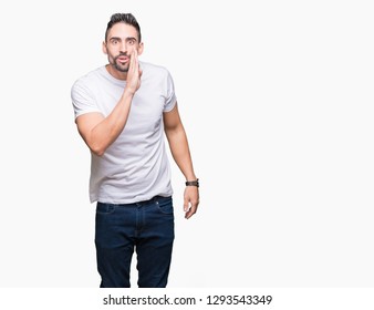 Handsome Man Wearing White Tshirt Over Stock Photo (Edit Now) 1293543349