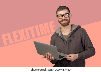 Handsome man working with laptop - Shutterstock ID 1007487460