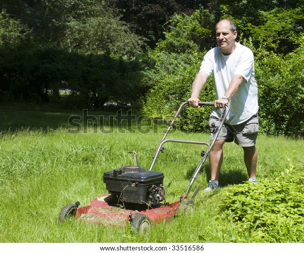 Handsome Middle Age Man Cutting Overgrown Stock Photo (Edit Now) 33516586