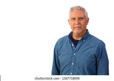 Handsome Middle Age Man Studio Portrait Isolated On A White Background.