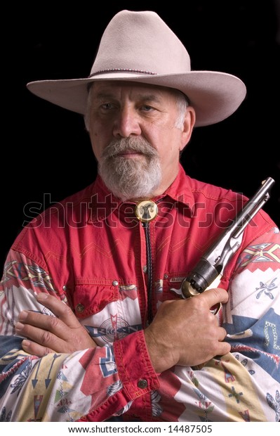 Handsome Old Babyboomer Cowboy On Black Stock Photo 14487505 | Shutterstock