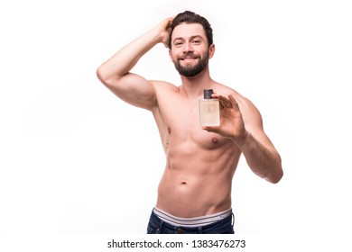 Handsome Shirtless Man Holding Bottle Perfumes写真素材 Shutterstock