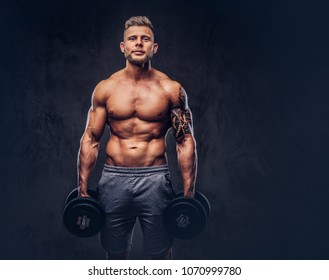 Handsome Shirtless Tattooed Bodybuilder Stylish Haircut 스톡 사진 Shutterstock