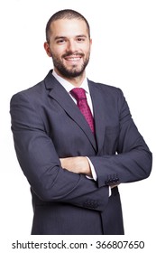 Handsome Smiling Business Man Isolated On A White Background